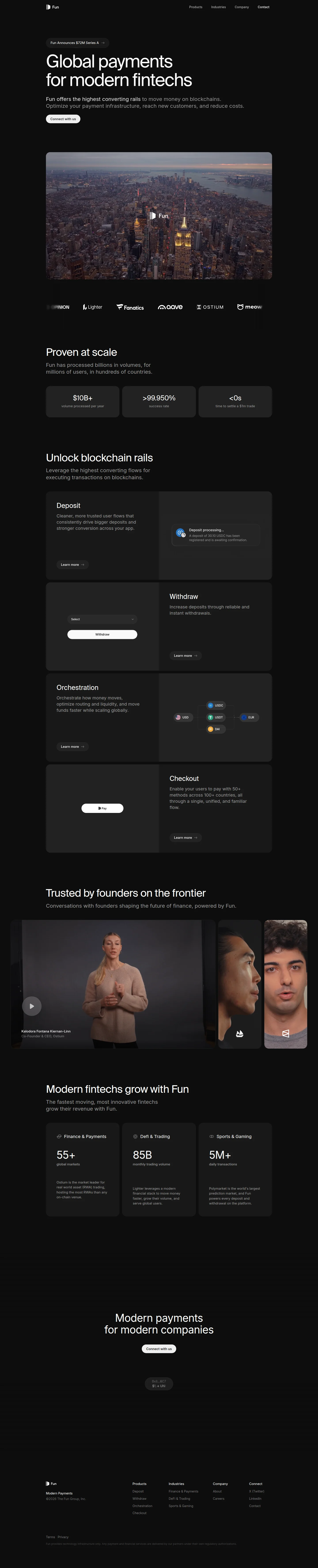 Fun | Modern Payments, desktop screenshot