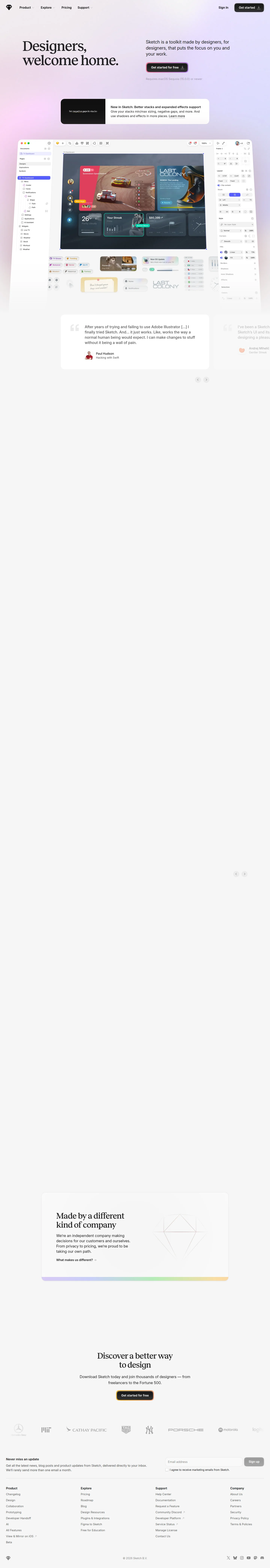 Sketch · Design, prototype, collaborate and handoff, desktop screenshot